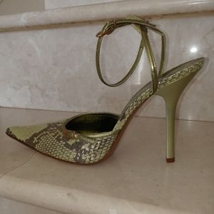 New Aldo Metallic Green Stilettos, Size 38